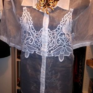NEW Sheer button top